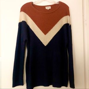 Chevron Stripe Colorblock Sweater
